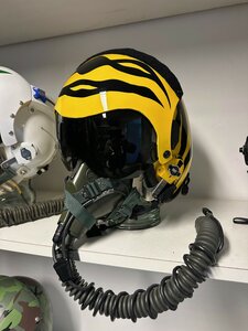 tiger painted HGU-26P flight helmet & MBU-5/P 0xygen mask Belgian AF