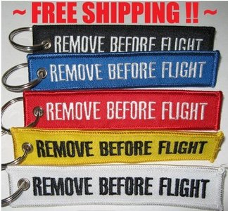 Remove before flight keychains keyring luggage tags (set 2 pieces) (choice of 7 colors) postage free