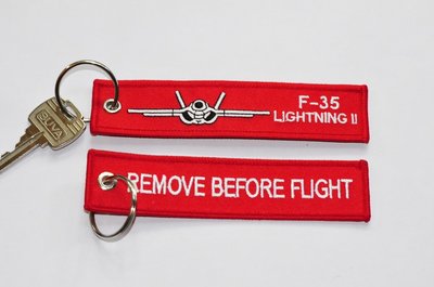 F-35 Lightning II (front) (red) keychain keyring