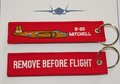 Remove before flight B-25 keychain