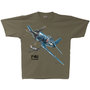 F4U Corsair aircraft T-Shirt  Color military Green