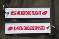 Kiss Me Before Flight keychains keyring luggage tags 
