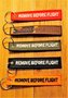 set 1: Remove Before Flight Keychains Keyrings Key Chains 5 different colors