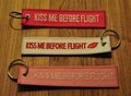 set 2: Kiss Me Before Flight Keychains Keyrings Key Chains 3 different colors