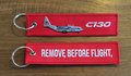 keyring C-130 Hercules Remove Before Flight embroided Key Chain