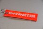 REMOVE BEFORE FLIGHT keychain keyring (orange + white letters)_