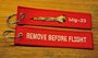 Mig-23 keyring keychain bagagelabel Remove Before Flight_