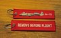 A-10 Thunderbolt keyring keychain bagagelabel Remove Before Flight_