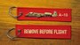 A-10 Thunderbolt keyring keychain bagagelabel Remove Before Flight_