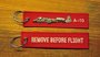 A-10 Thunderbolt keyring keychain bagagelabel Remove Before Flight_