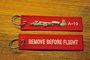 A-10 Thunderbolt keyring keychain bagagelabel Remove Before Flight_