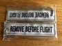 REMOVE BEFORE FLIGHT embroidered keychain keyring bagagelabel_