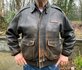 Avirex N.Y. brown leather A-2 flight bomber jacket_