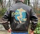 Avirex N.Y. brown leather A-2 flight bomber jacket_