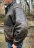 Avirex N.Y. brown leather A-2 flight bomber jacket_