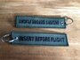 INSERT BEFORE FLIGHT embroidered keyring keychain  Military green & black letters_