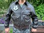 leather A-2 flight jacket size 46 XL with 124th Fighter Squadron back painting_