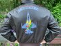 leather A-2 flight jacket size 46 XL with 124th Fighter Squadron back painting_