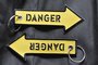 Danger Keyring Keychain embroidered Key Chain_
