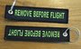 REMOVE BEFORE FLIGHT keychain keyring (black + green letters)_